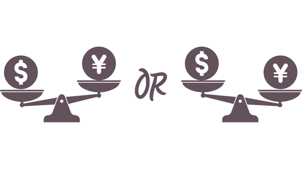 日本の金価格を考える2番目の手順として、ドル円の為替レートを確認し、円安か円高かを判断する図解