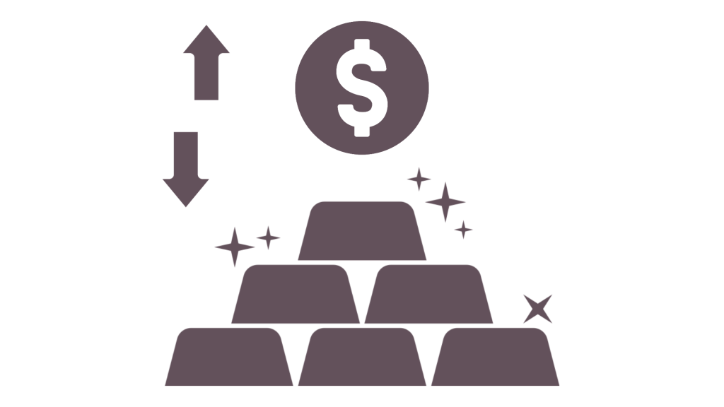 日本の金価格を考える最初の手順として、世界のドル建て金価格が上昇しているか下落しているかを確認する図解